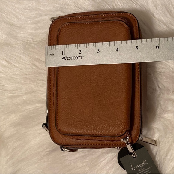 K Carroll Clutch Or Crossbody With Strap Brown Women’s Bag RFID Cardholder - Picture 12 of 13